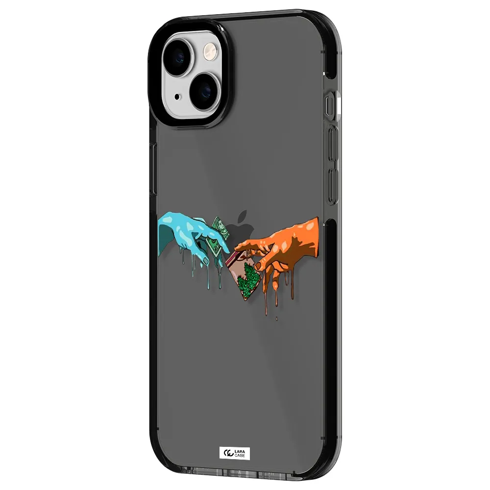 Pass The Weed Apple iPhone 14 plus impact Smoke Black Case