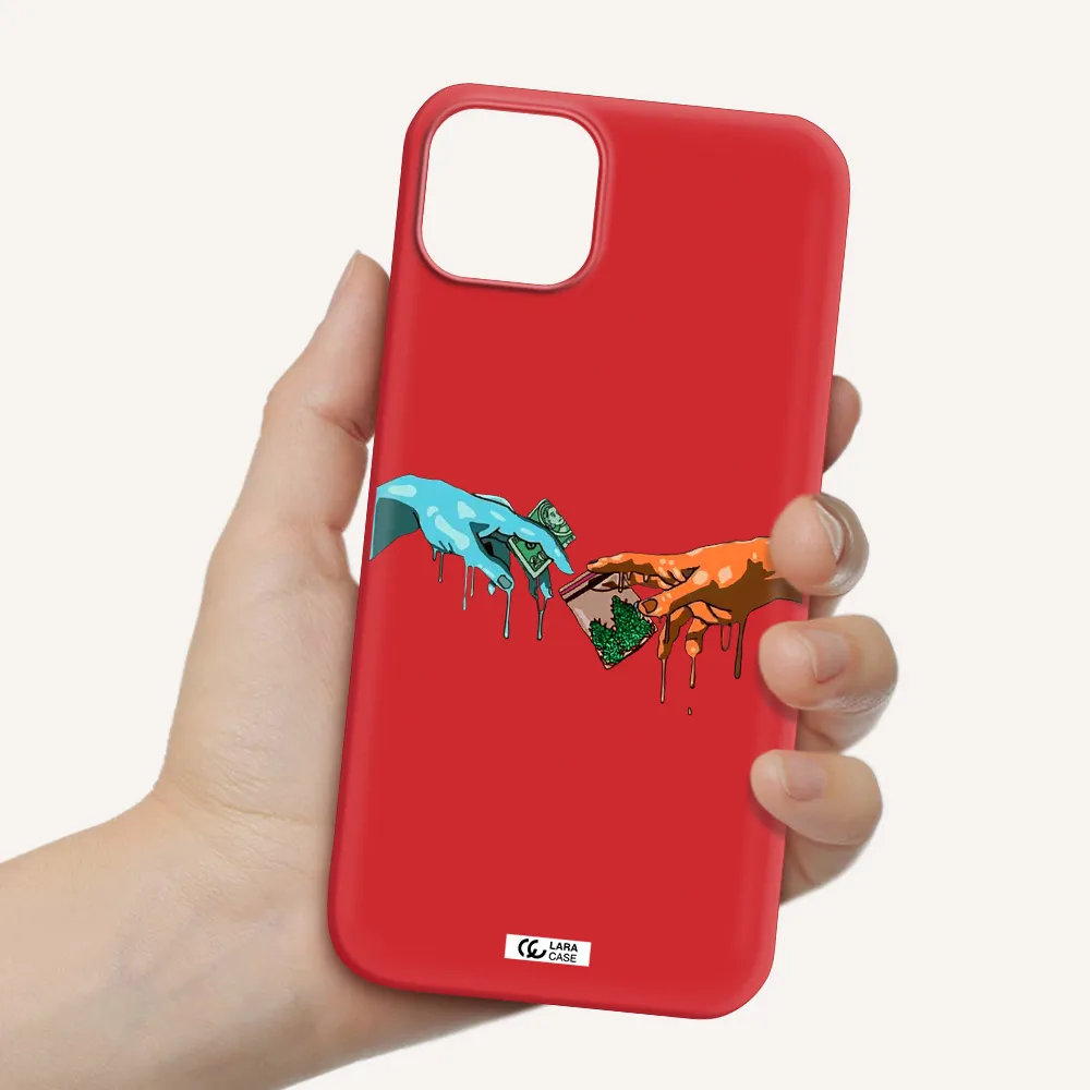 Pass The Weed Apple iPhone 14 plus Silicone Imperial Red Case
