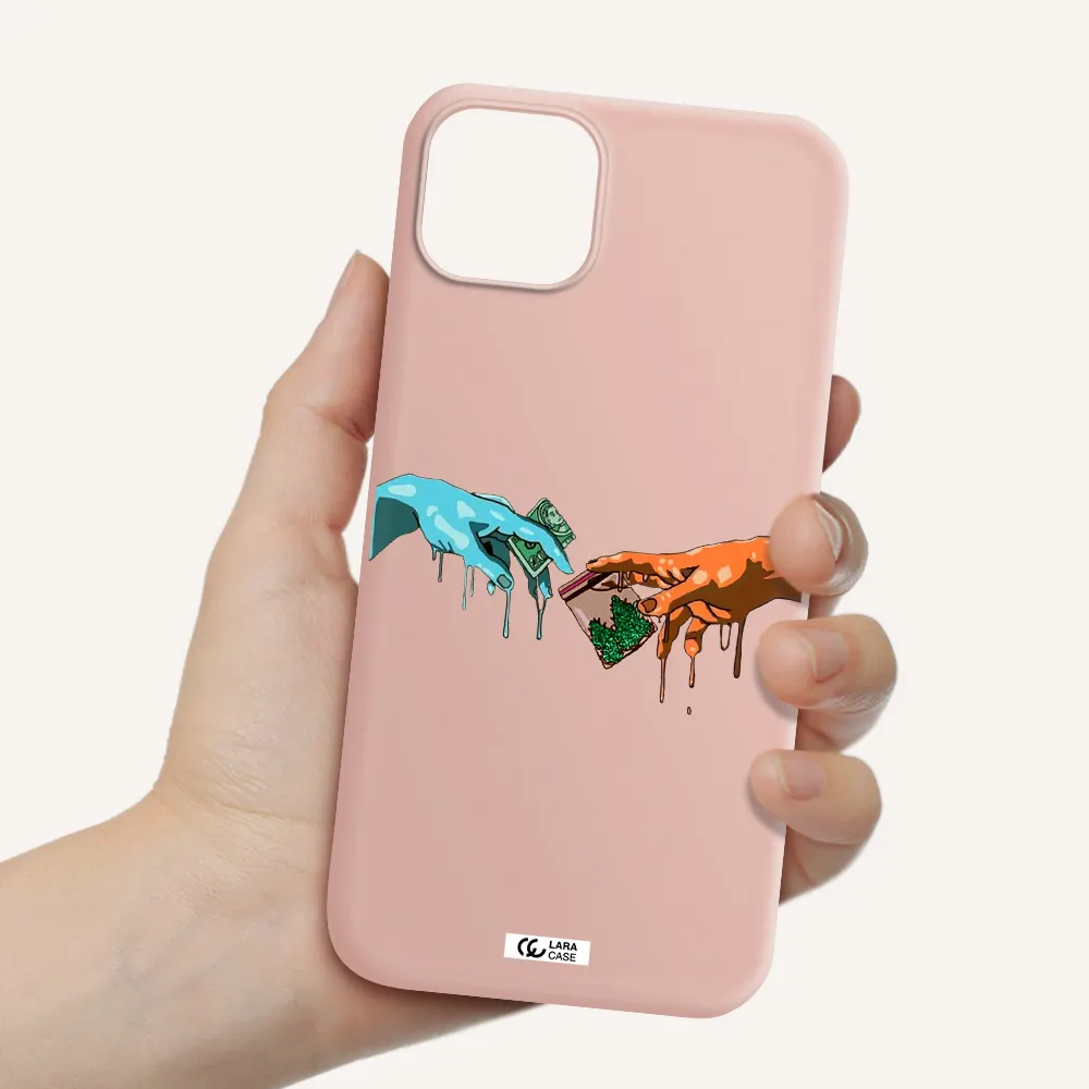 Pass The Weed Apple iPhone 14 plus Silicone pastel pink Case