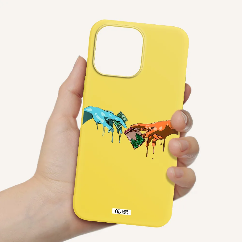 Pass The Weed Apple iPhone 14 pro max Silicone canary yellow Case
