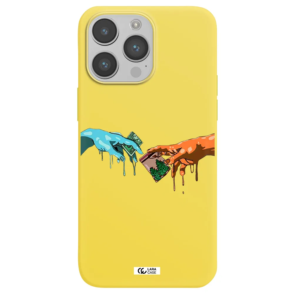 Pass The Weed Apple iPhone 14 pro Silicone canary yellow Case