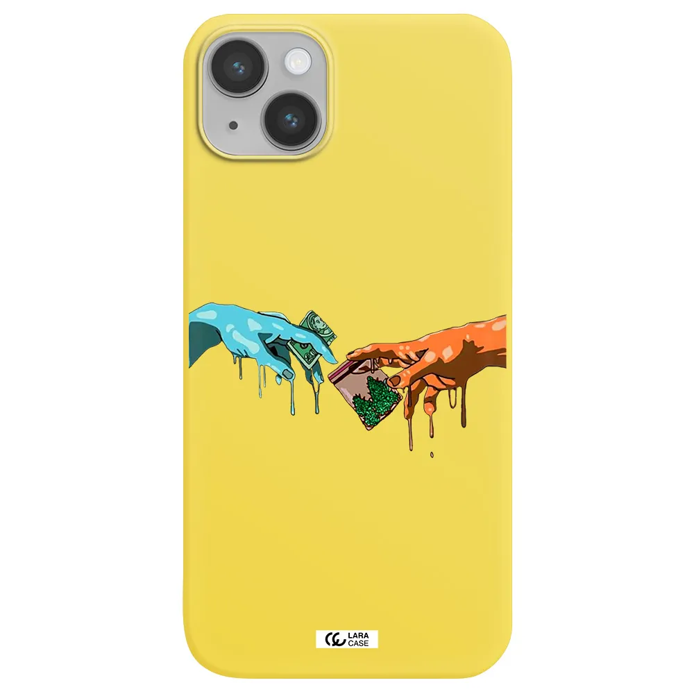 Pass The Weed Apple iPhone 14 Silicone canary yellow Case