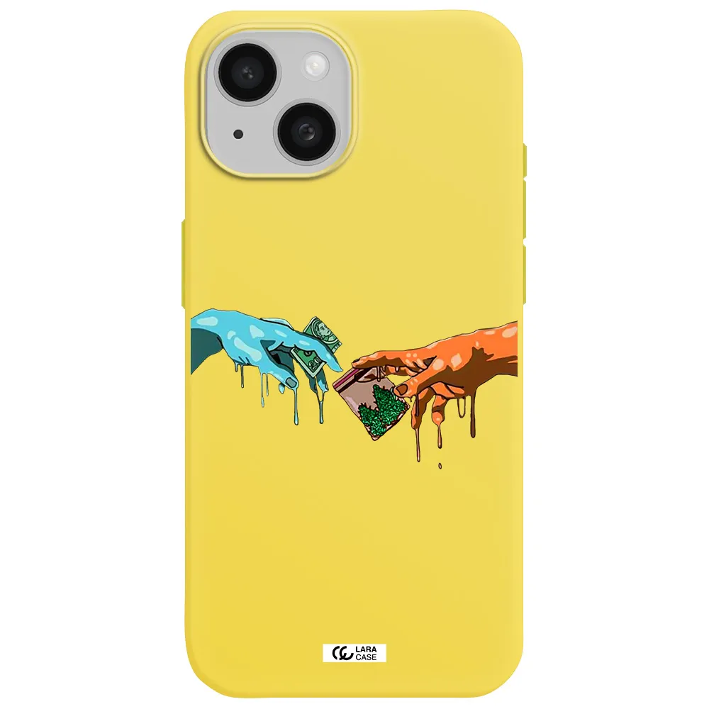 Pass The Weed Apple iPhone 15 Silicone canary yellow Case