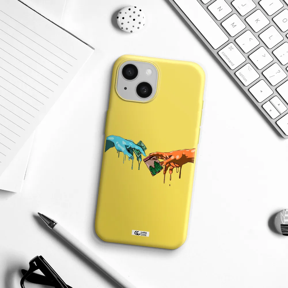 Pass The Weed Apple iPhone 15 Silicone canary yellow Case