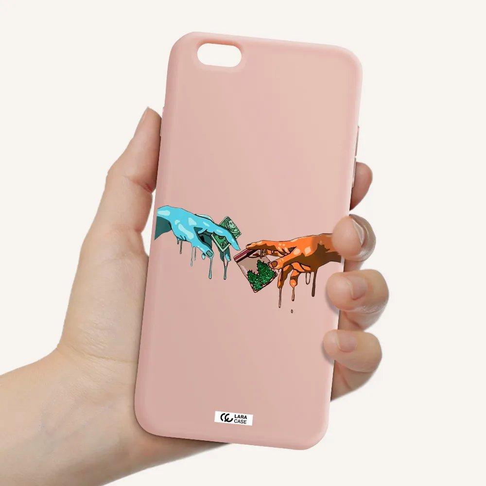 Pass The Weed Apple iPhone 6 plus Silicone pastel pink Case