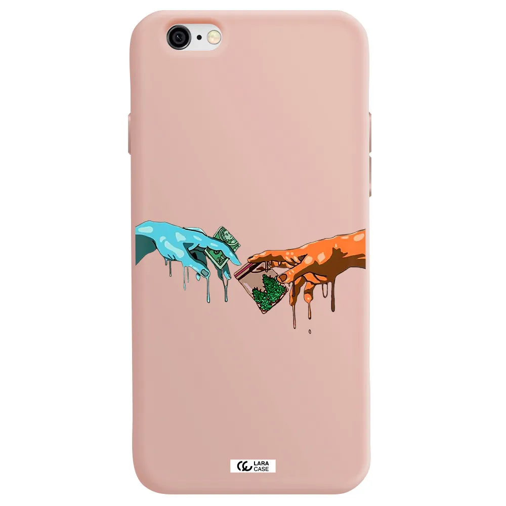 Pass The Weed Apple iPhone 6 Silicone pastel pink Case