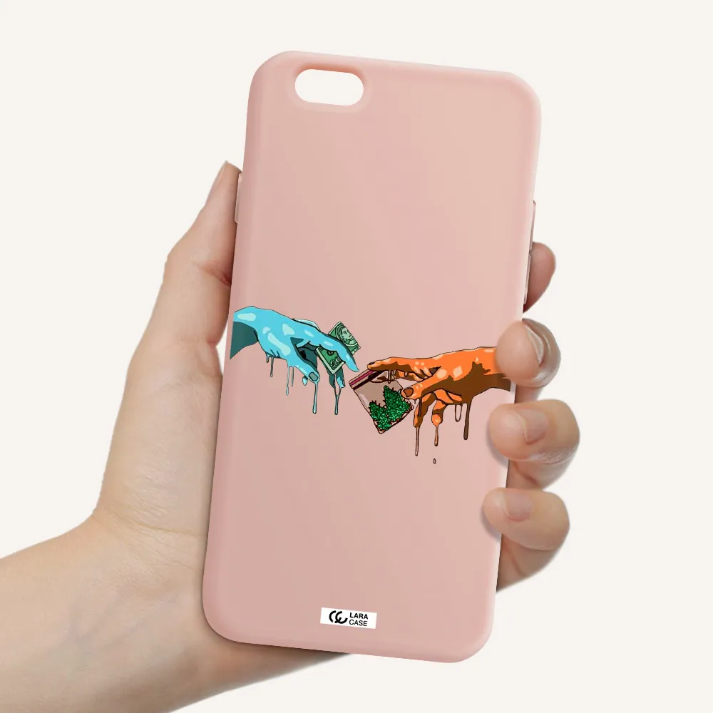 Pass The Weed Apple iPhone 6 Silicone pastel pink Case