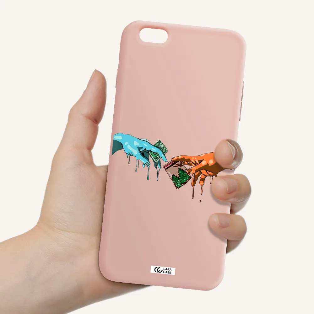 Pass The Weed Apple iPhone 6S Silicone pastel pink Case