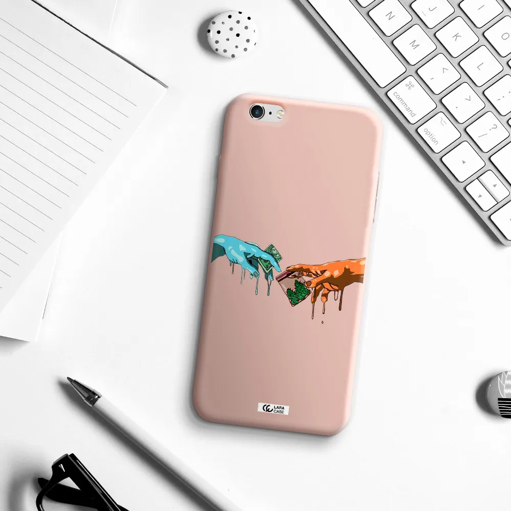 Pass The Weed Apple iPhone 6S Silicone pastel pink Case