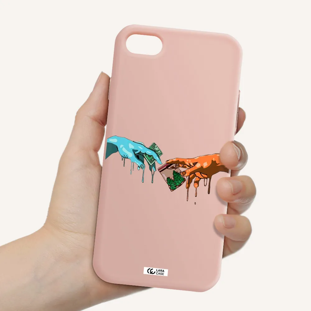 Pass The Weed Apple iPhone 7 Silicone pastel pink Case
