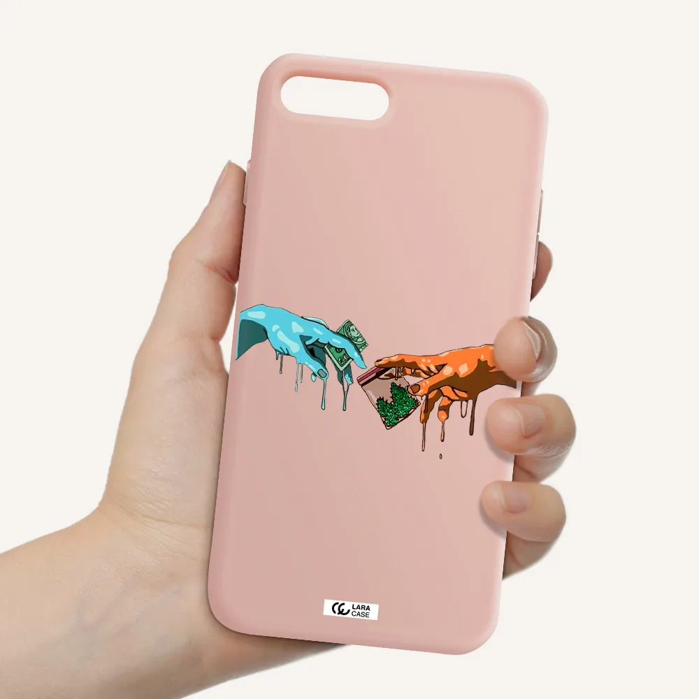Pass The Weed Apple iPhone 8 plus Silicone pastel pink Case