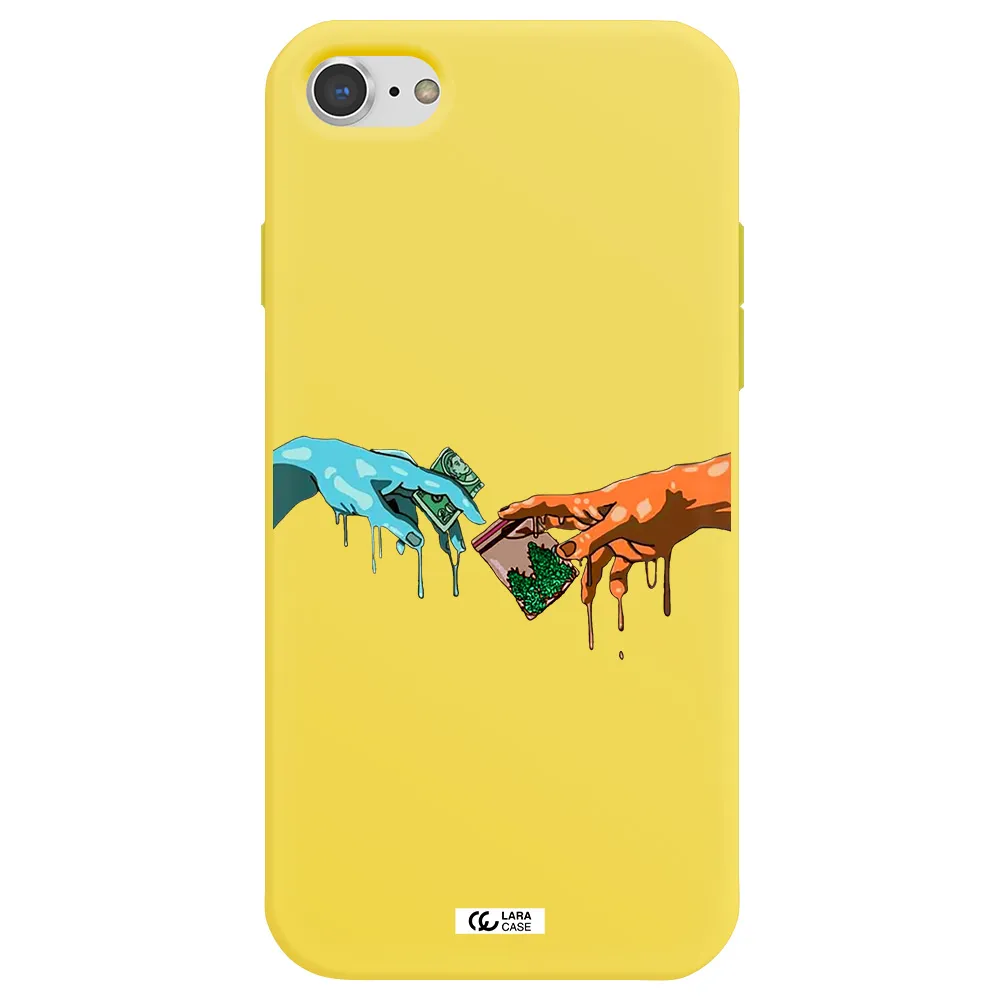 Pass The Weed Apple iPhone 8 Silicone canary yellow Case