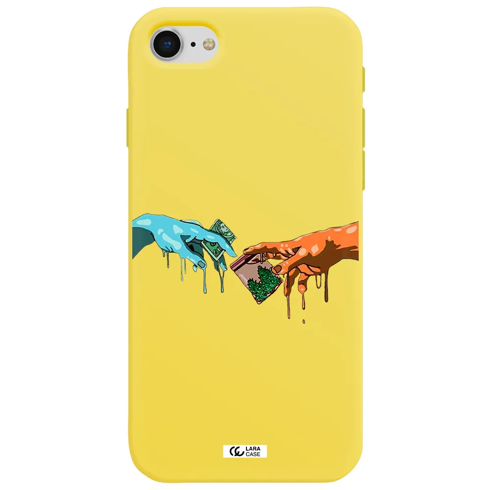 Pass The Weed Apple iPhone se 2020 Silicone canary yellow Case