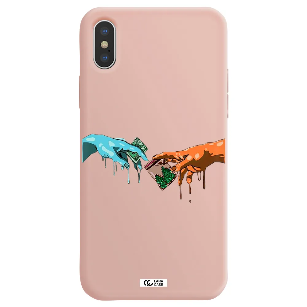 Pass The Weed Apple iPhone X Silicone pastel pink Case