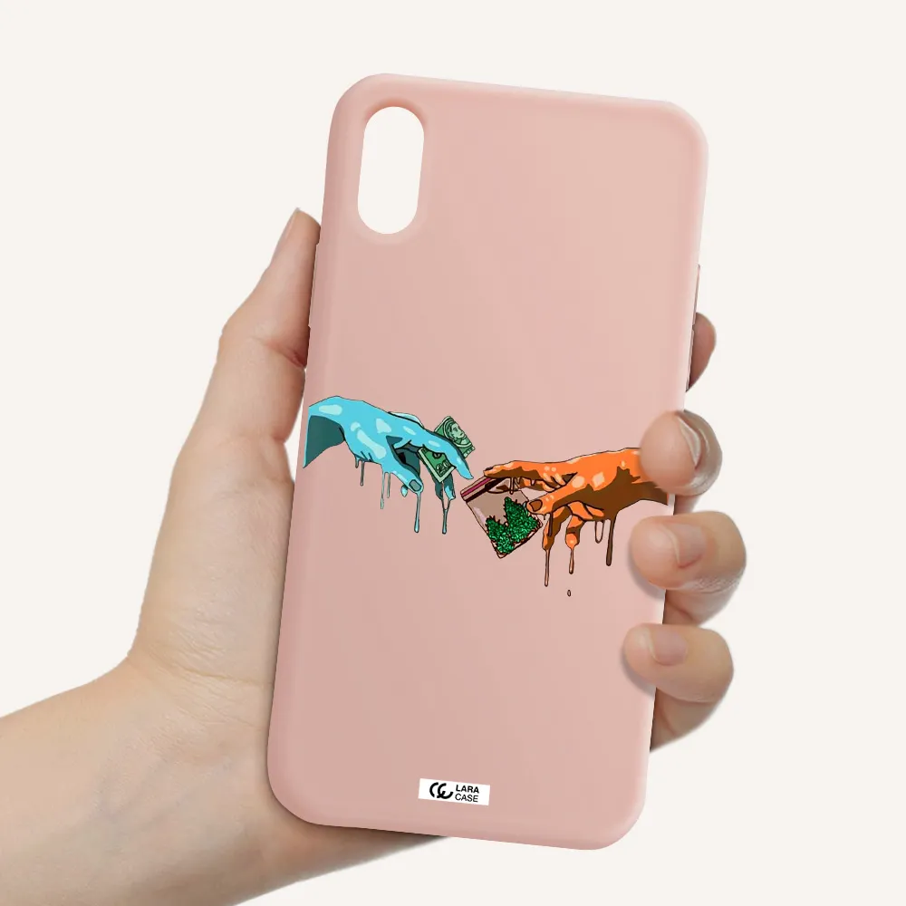 Pass The Weed Apple iPhone X Silicone pastel pink Case