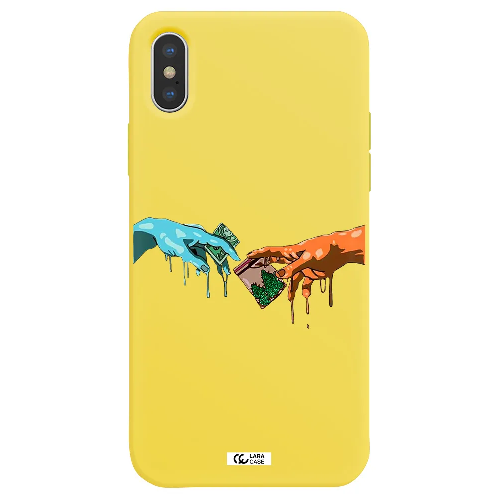 Pass The Weed Apple iPhone XS Silicone canary yellow Case