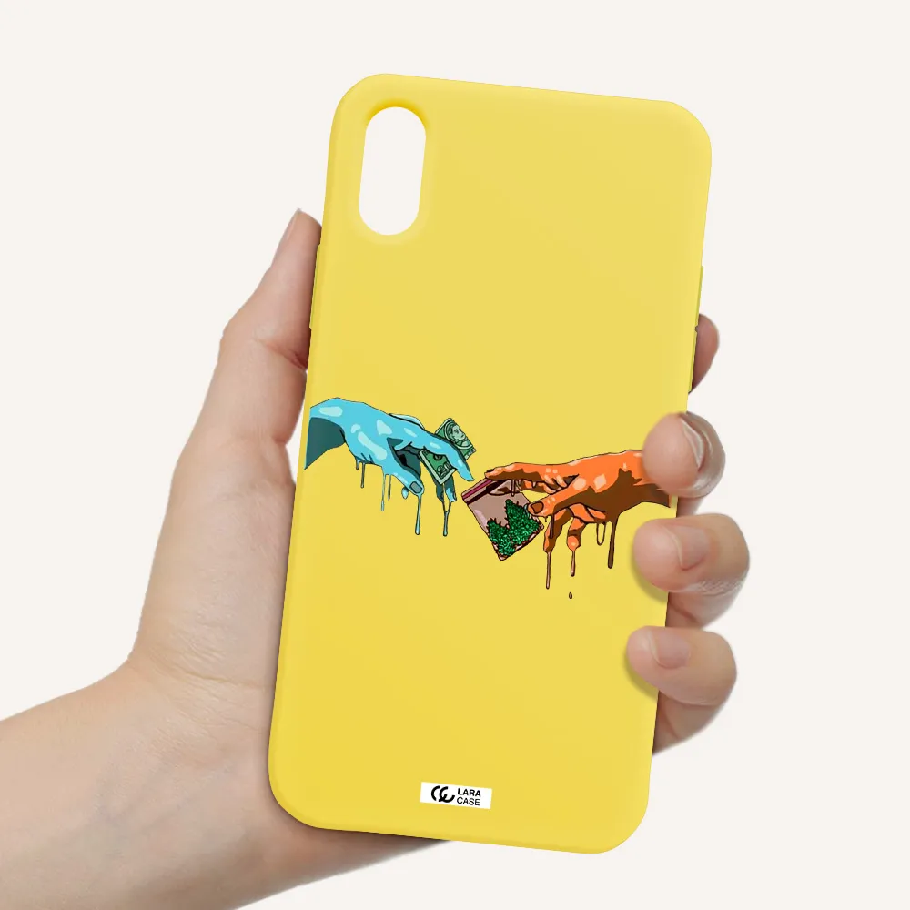 Pass The Weed Apple iPhone XS Silicone canary yellow Case