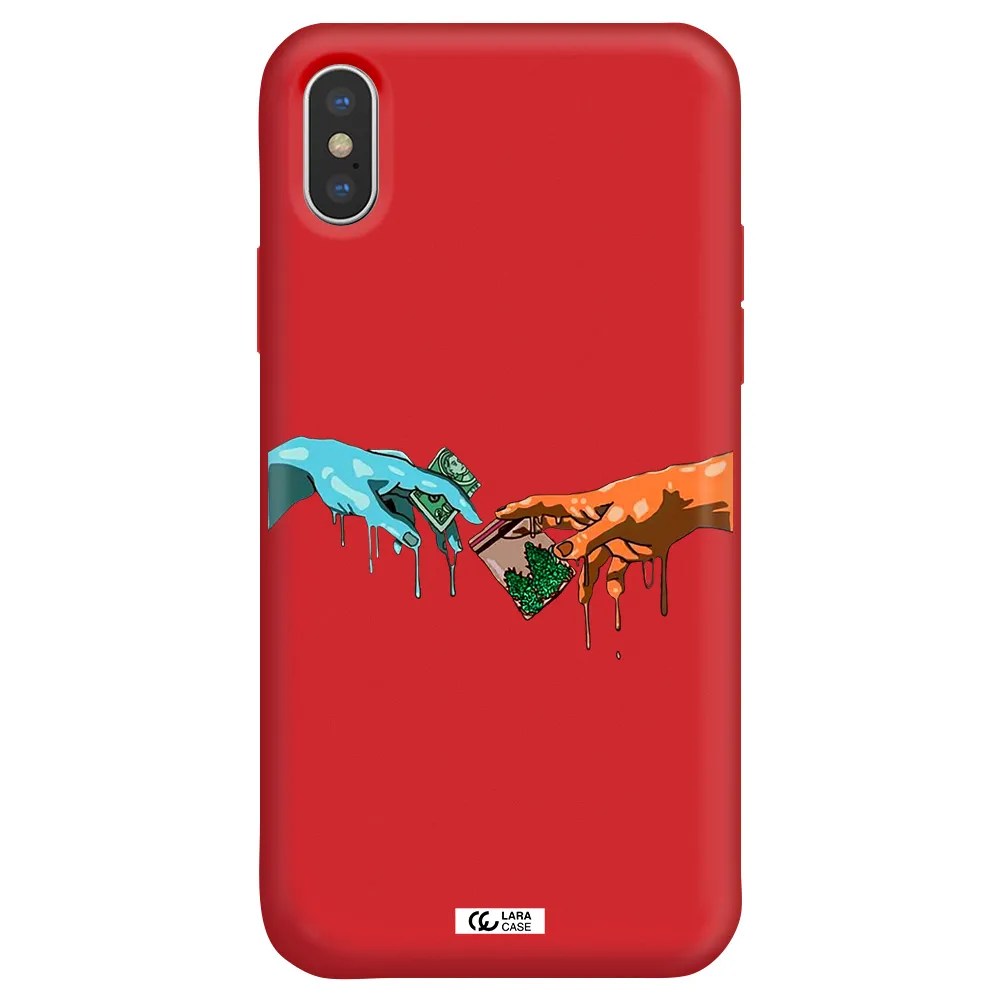 Pass The Weed Apple iPhone XS Silicone Imperial Red Case