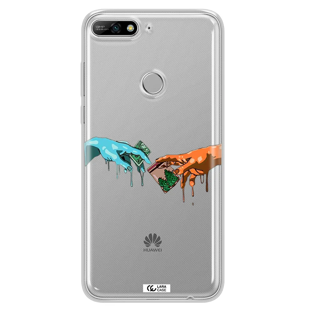 Pass The Weed Huawei Y7 2018 Clear TPU Case