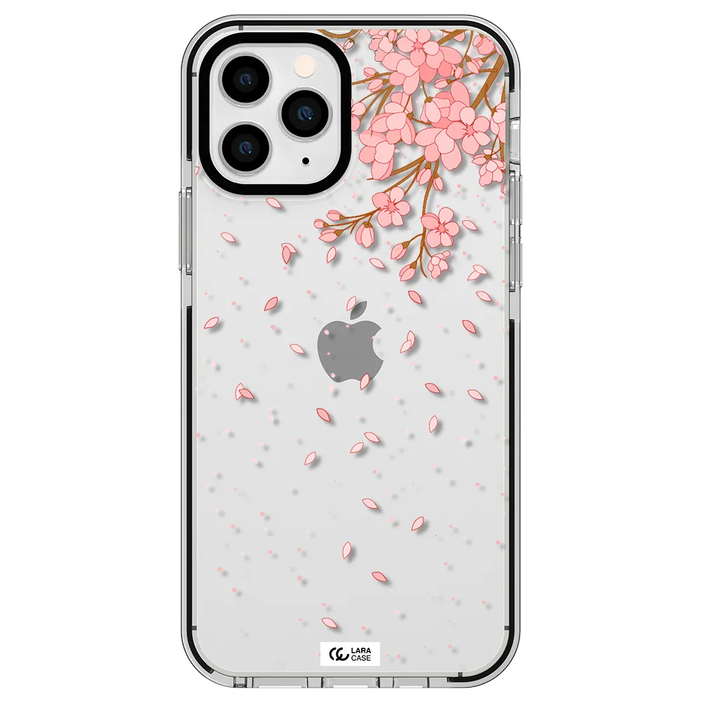 Sakura Fall Apple iPhone 11 pro max impact black border Case