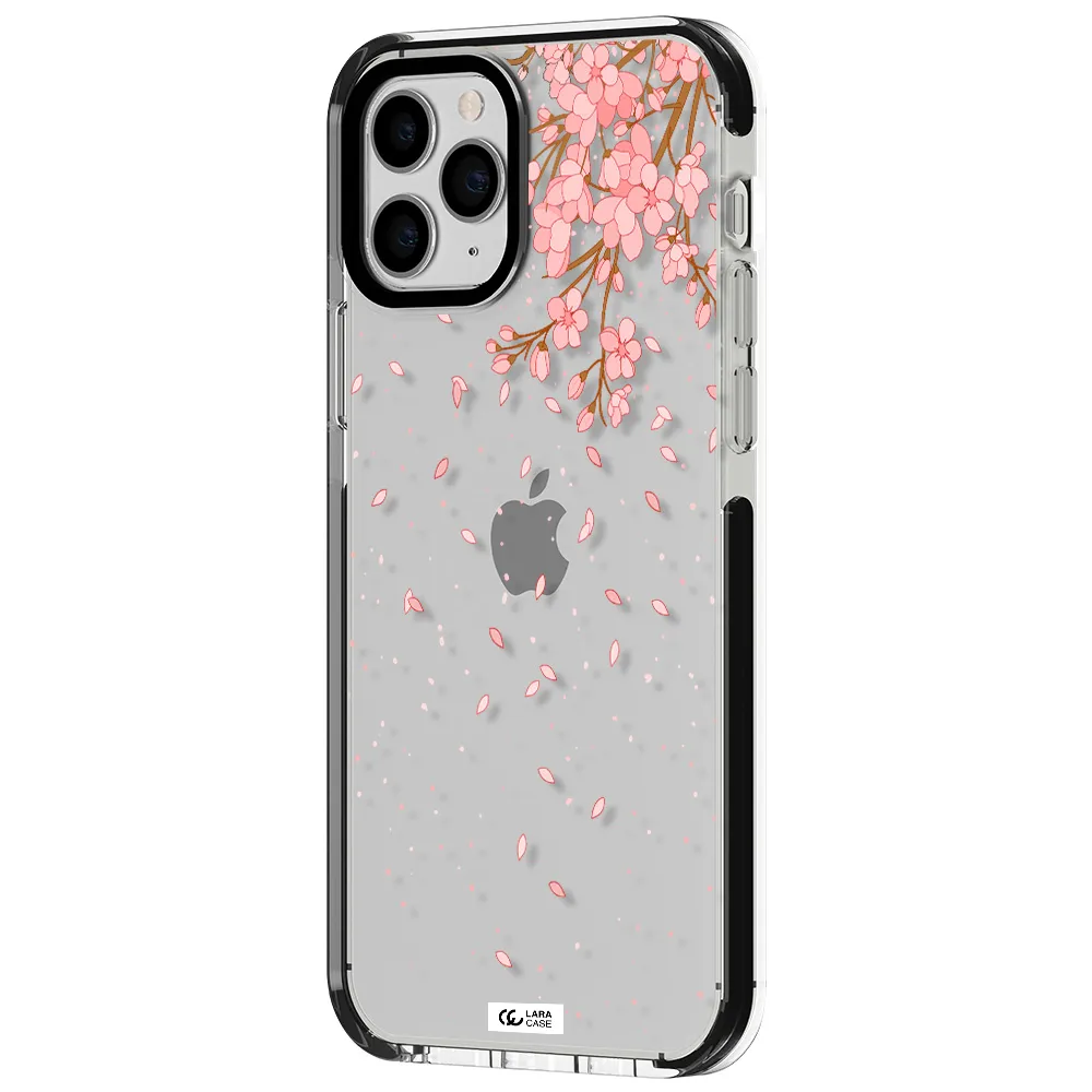 Sakura Fall Apple iPhone 11 pro max impact black border Case