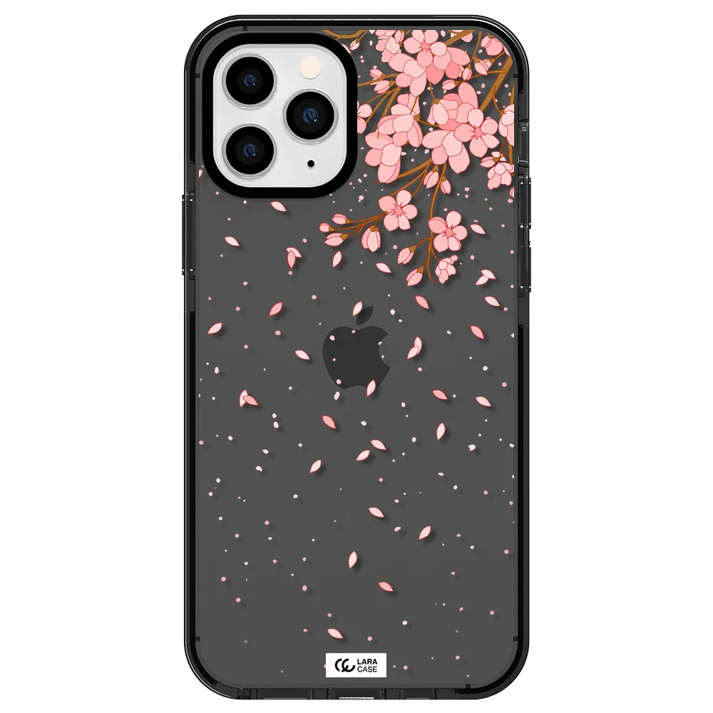 Sakura Fall Apple iPhone 11 pro max impact Smoke Black Case