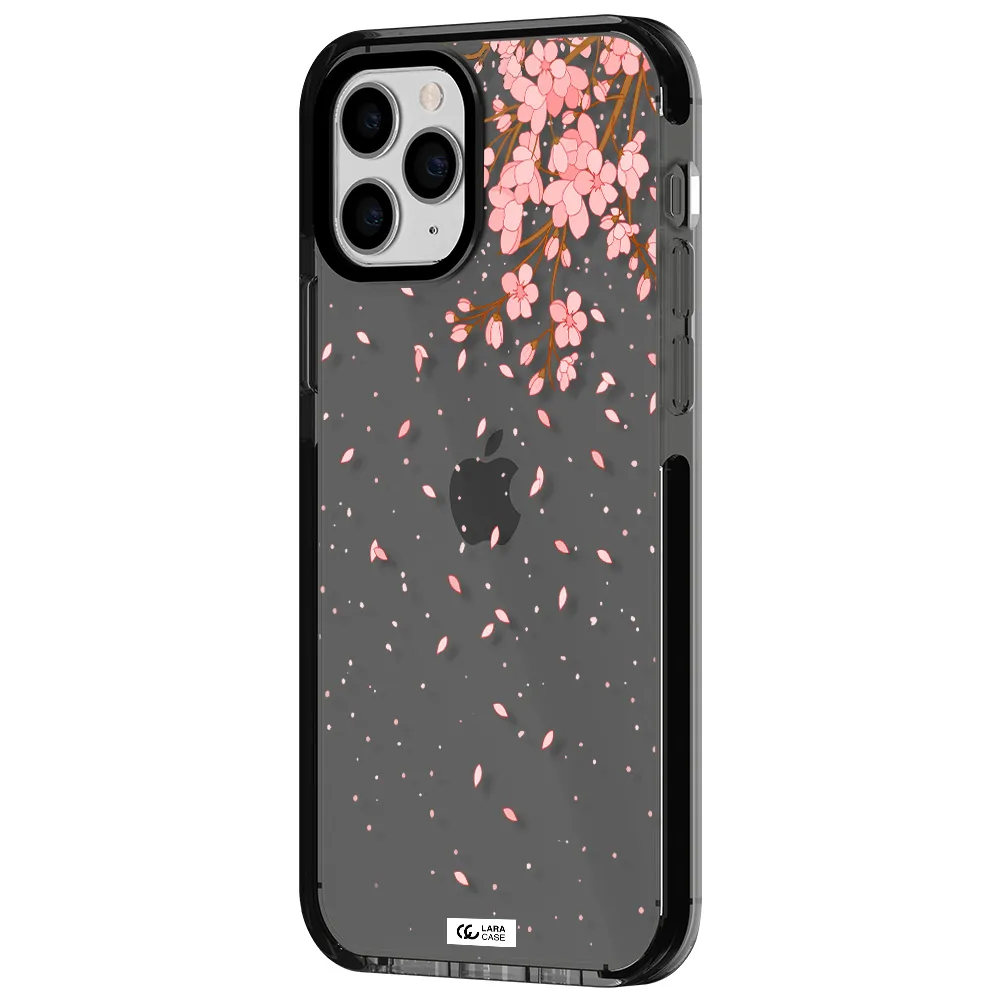 Sakura Fall Apple iPhone 11 pro max impact Smoke Black Case
