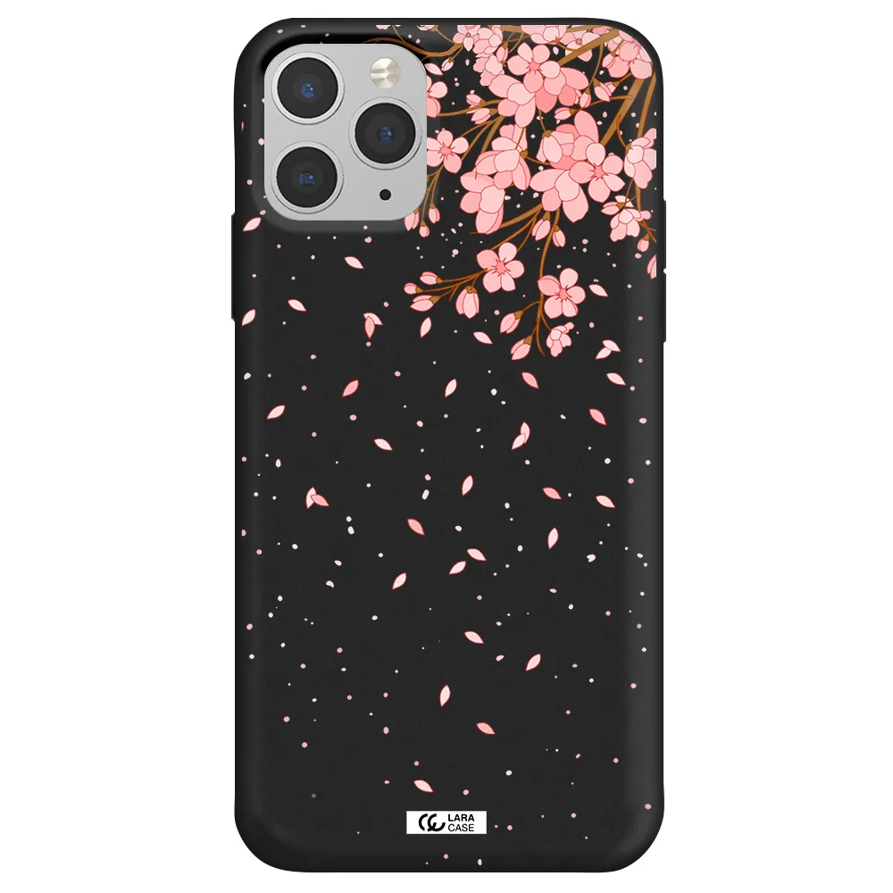 Sakura Fall Apple iPhone 11 pro Silicone black Case