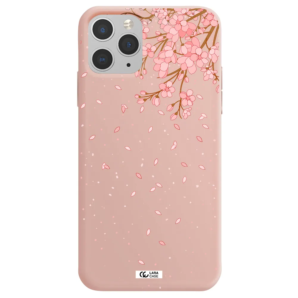 Sakura Fall Apple iPhone 11 pro Silicone pastel pink Case