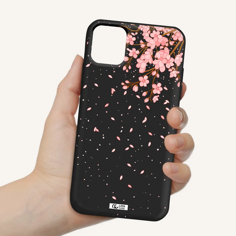 Sakura Fall Apple iPhone 11 Silicone black Case