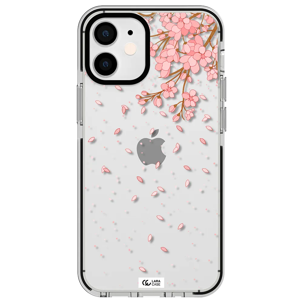 Sakura Fall Apple iPhone 12 mini impact black border Case