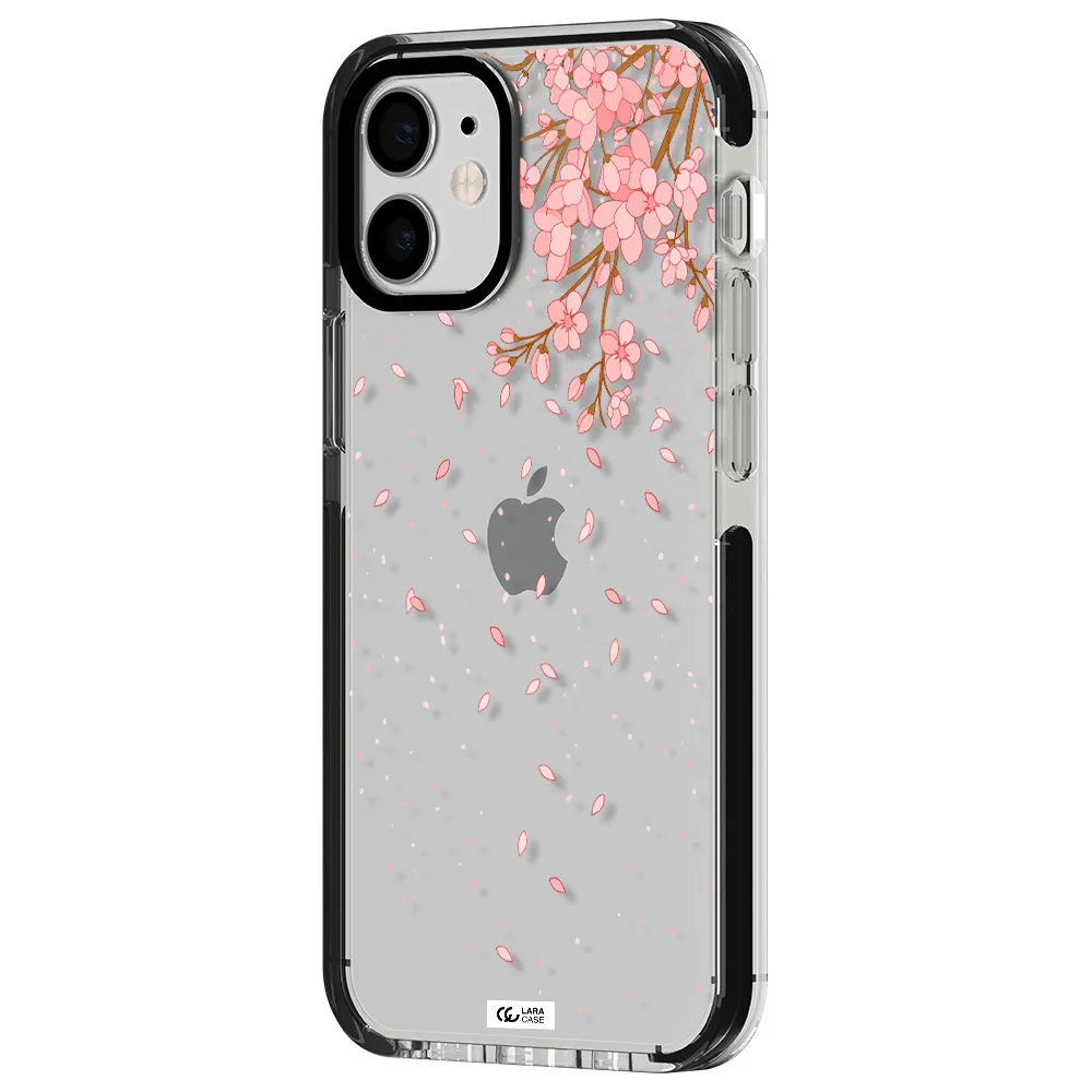 Sakura Fall Apple iPhone 12 mini impact black border Case