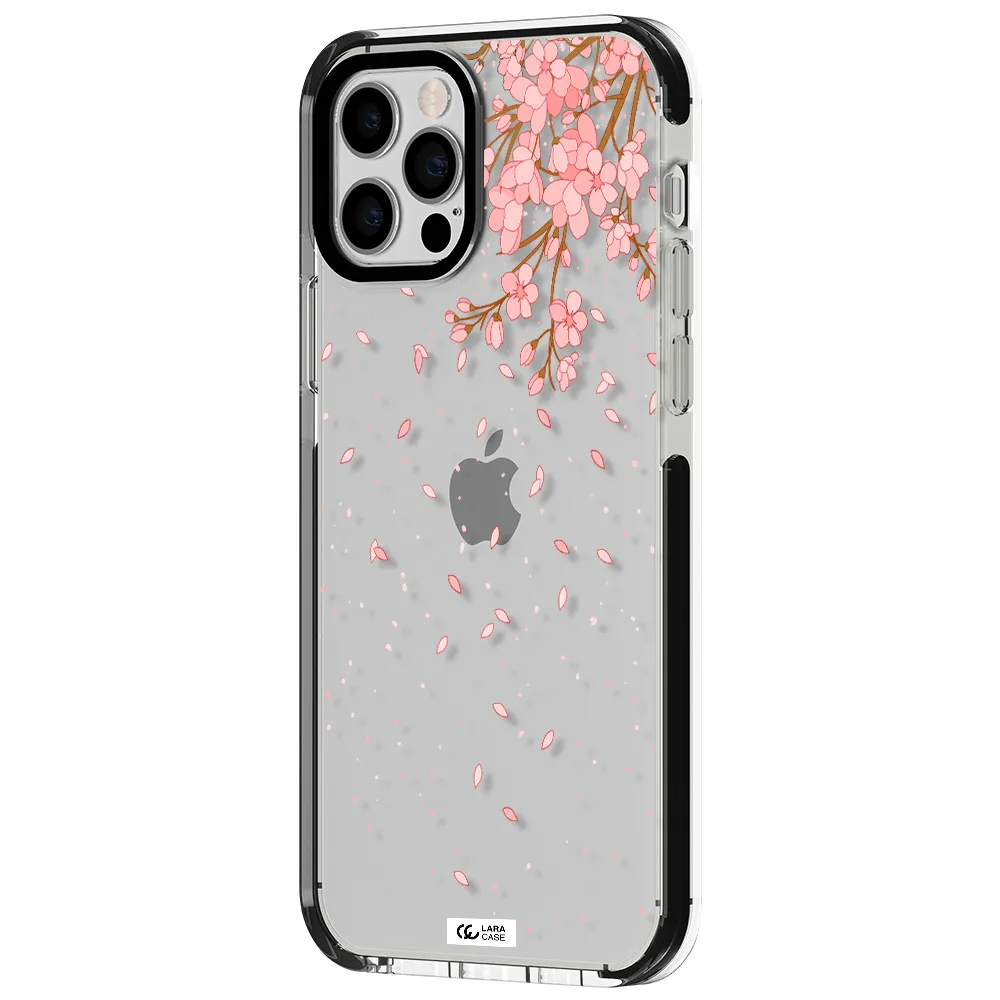 Sakura Fall Apple iPhone 12 pro impact black border Case