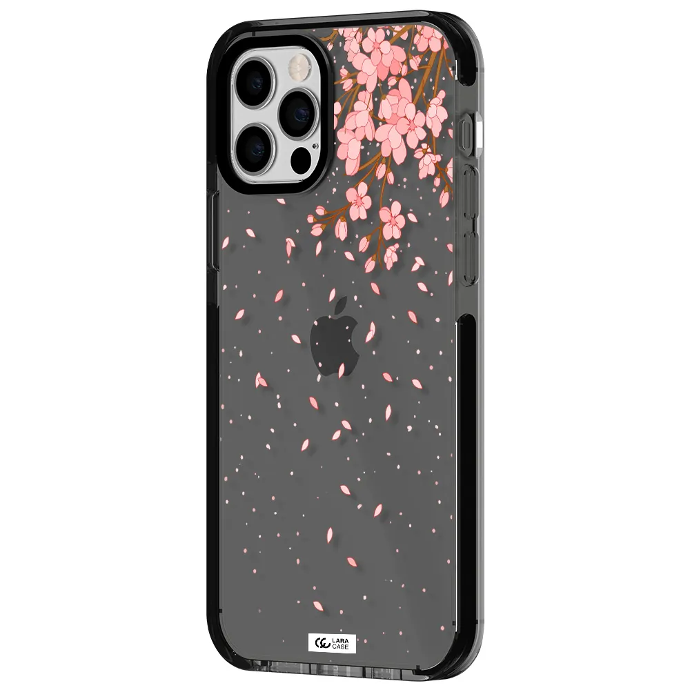 Sakura Fall Apple iPhone 12 pro impact Smoke Black Case