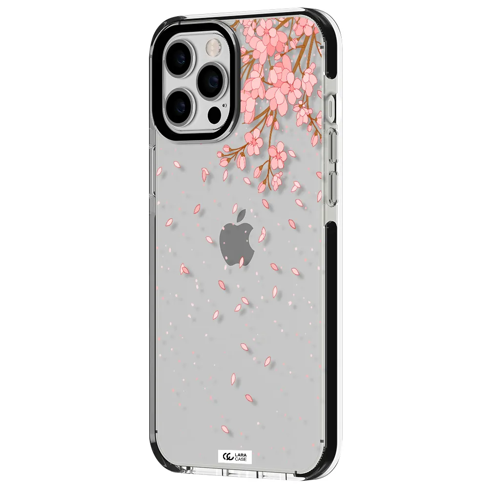 Sakura Fall Apple iPhone 12 pro max impact black border Case