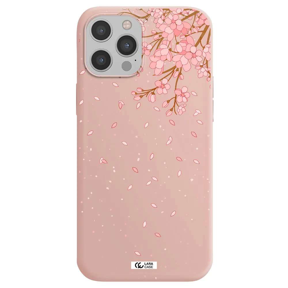 Sakura Fall Apple iPhone 12 pro max Silicone pastel pink Case