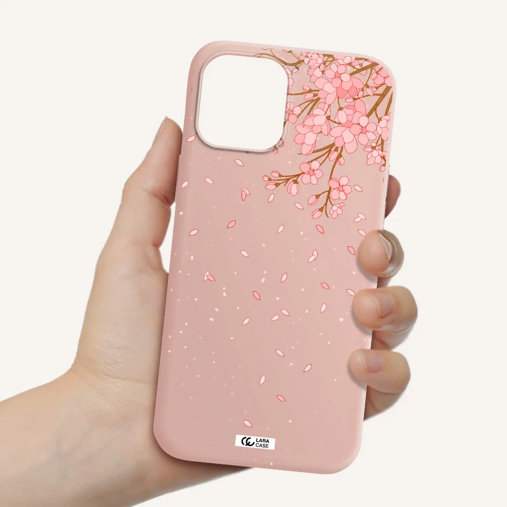 Sakura Fall Apple iPhone 12 pro max Silicone pastel pink Case
