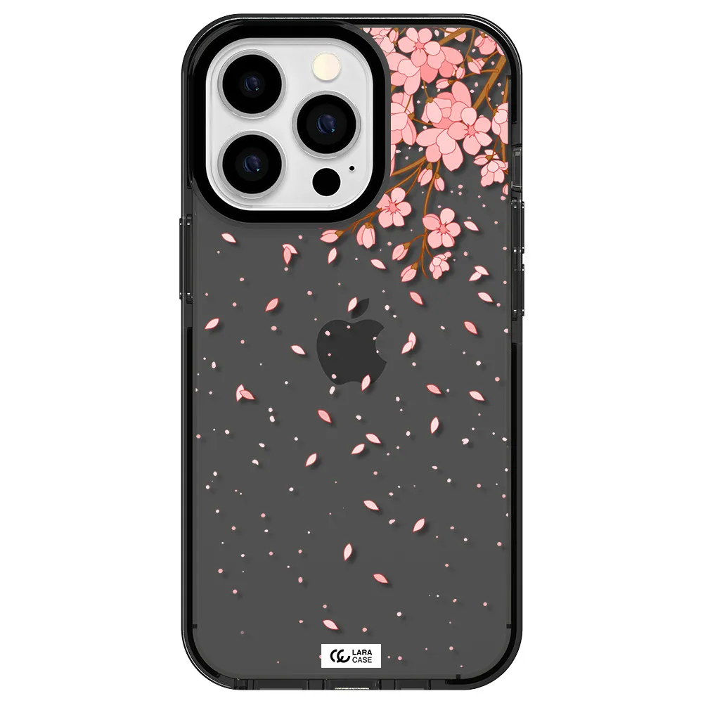Sakura Fall Apple iPhone 13 Pro impact Smoke Black Case