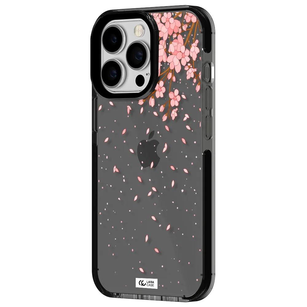 Sakura Fall Apple iPhone 13 Pro impact Smoke Black Case