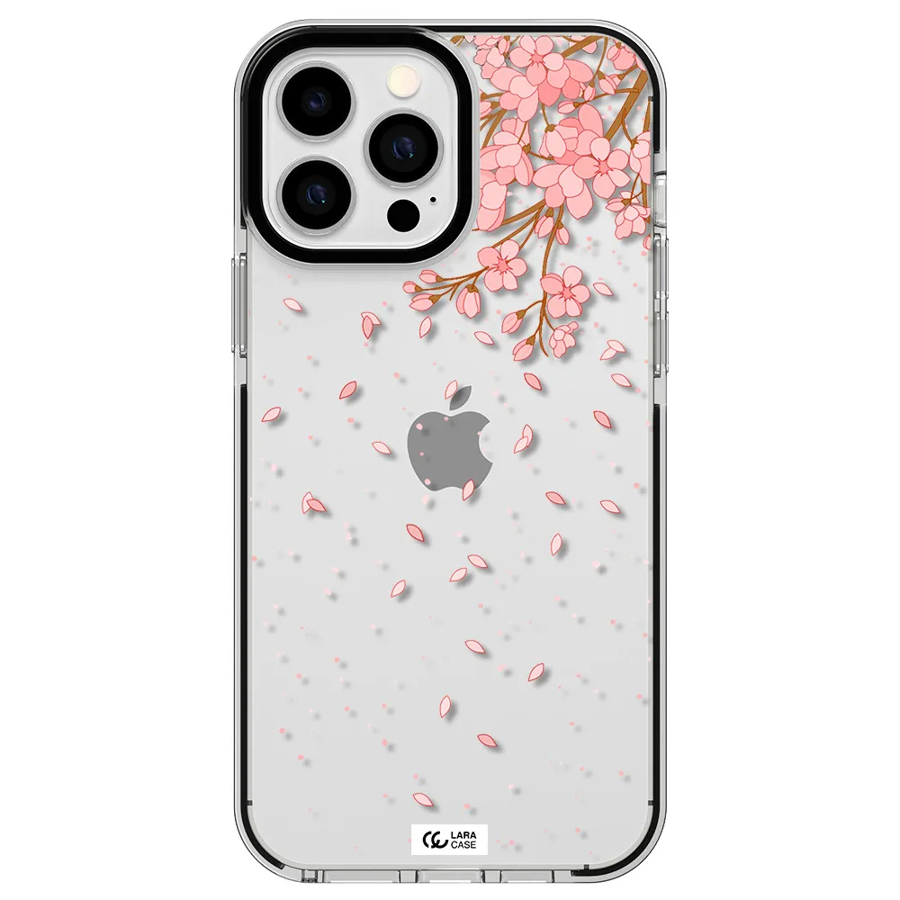 Sakura Fall Apple iPhone 13 Pro Max impact black border Case