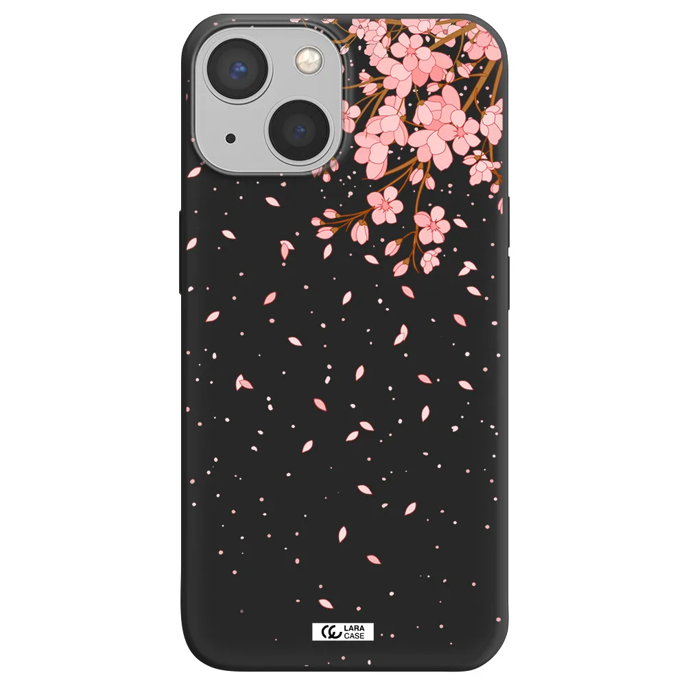 Sakura Fall Apple iPhone 13 Silicone black Case