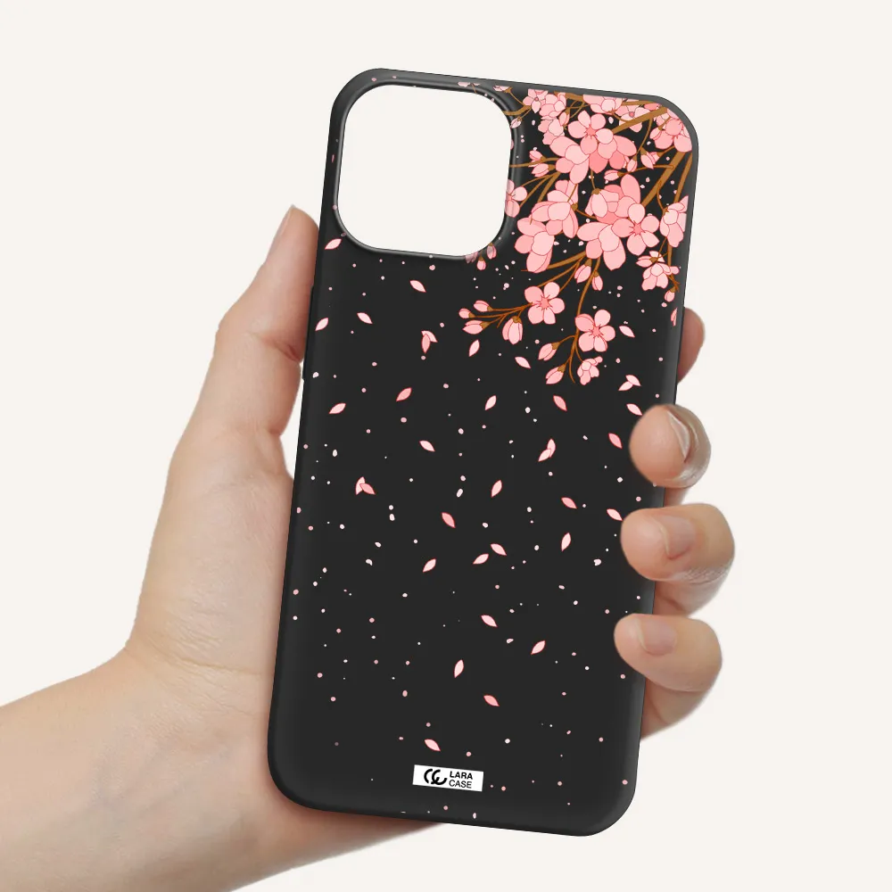 Sakura Fall Apple iPhone 13 Silicone black Case