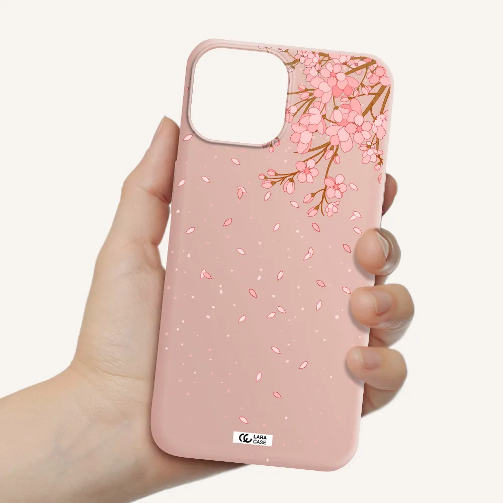 Sakura Fall Apple iPhone 13 Silicone pastel pink Case