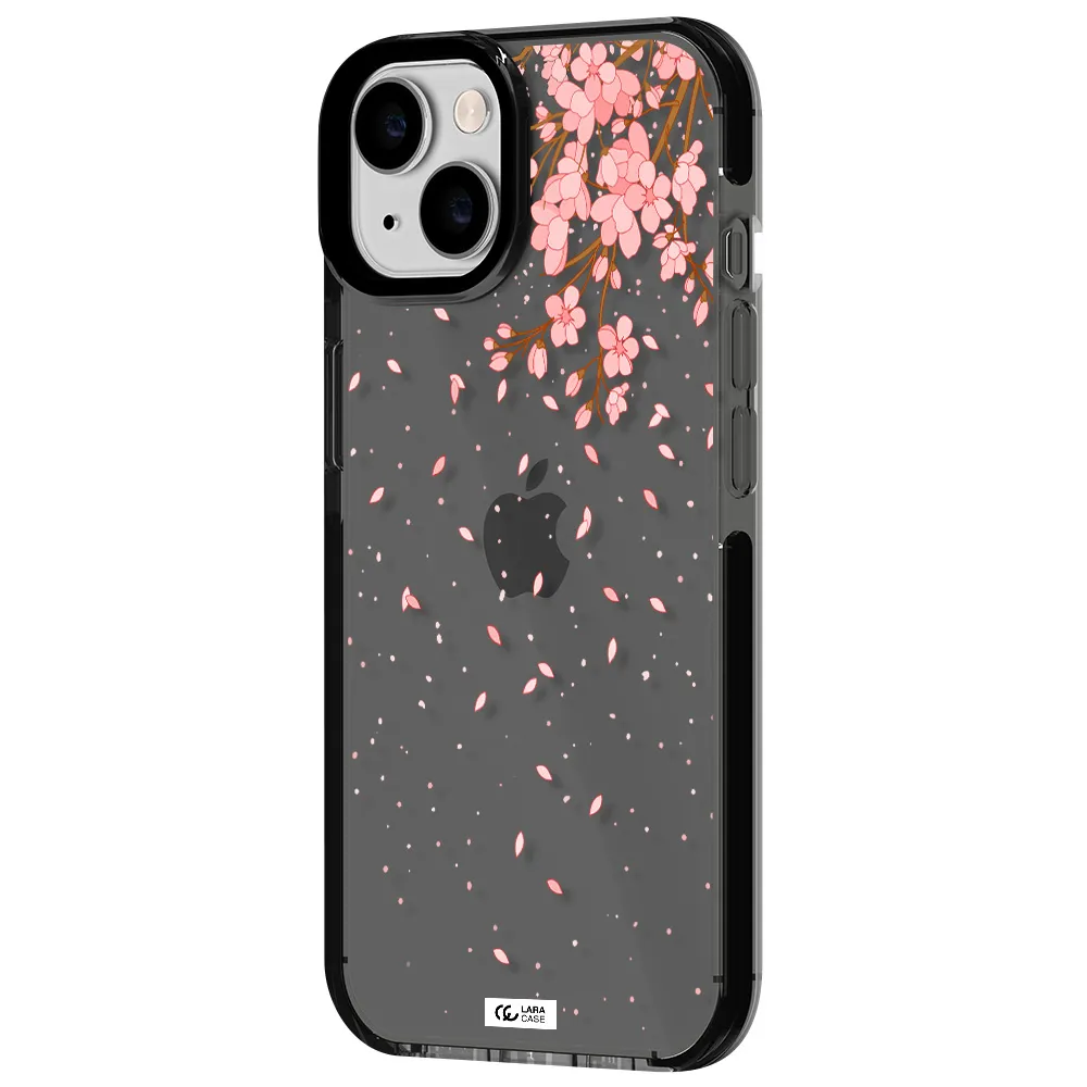 Sakura Fall Apple iPhone 14 impact Smoke Black Case