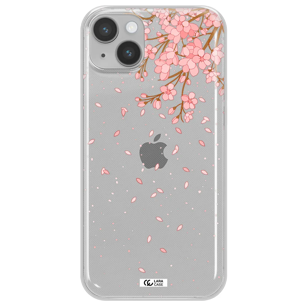 Sakura Fall Apple iPhone 14 plus Clear TPU Case