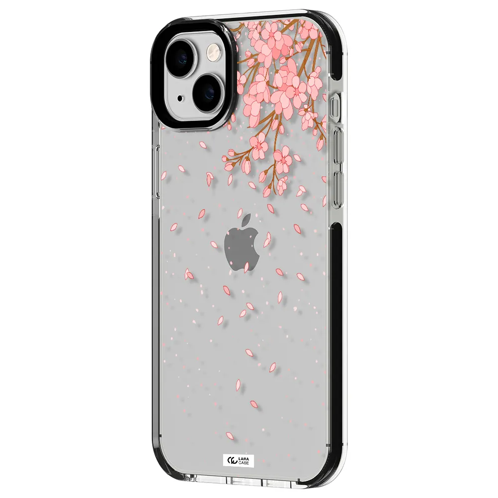 Sakura Fall Apple iPhone 14 plus impact black border Case