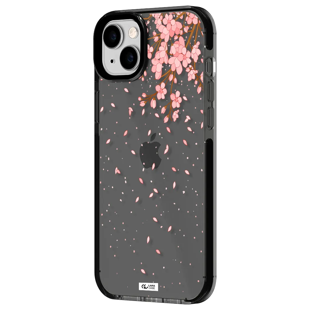 Sakura Fall Apple iPhone 14 plus impact Smoke Black Case