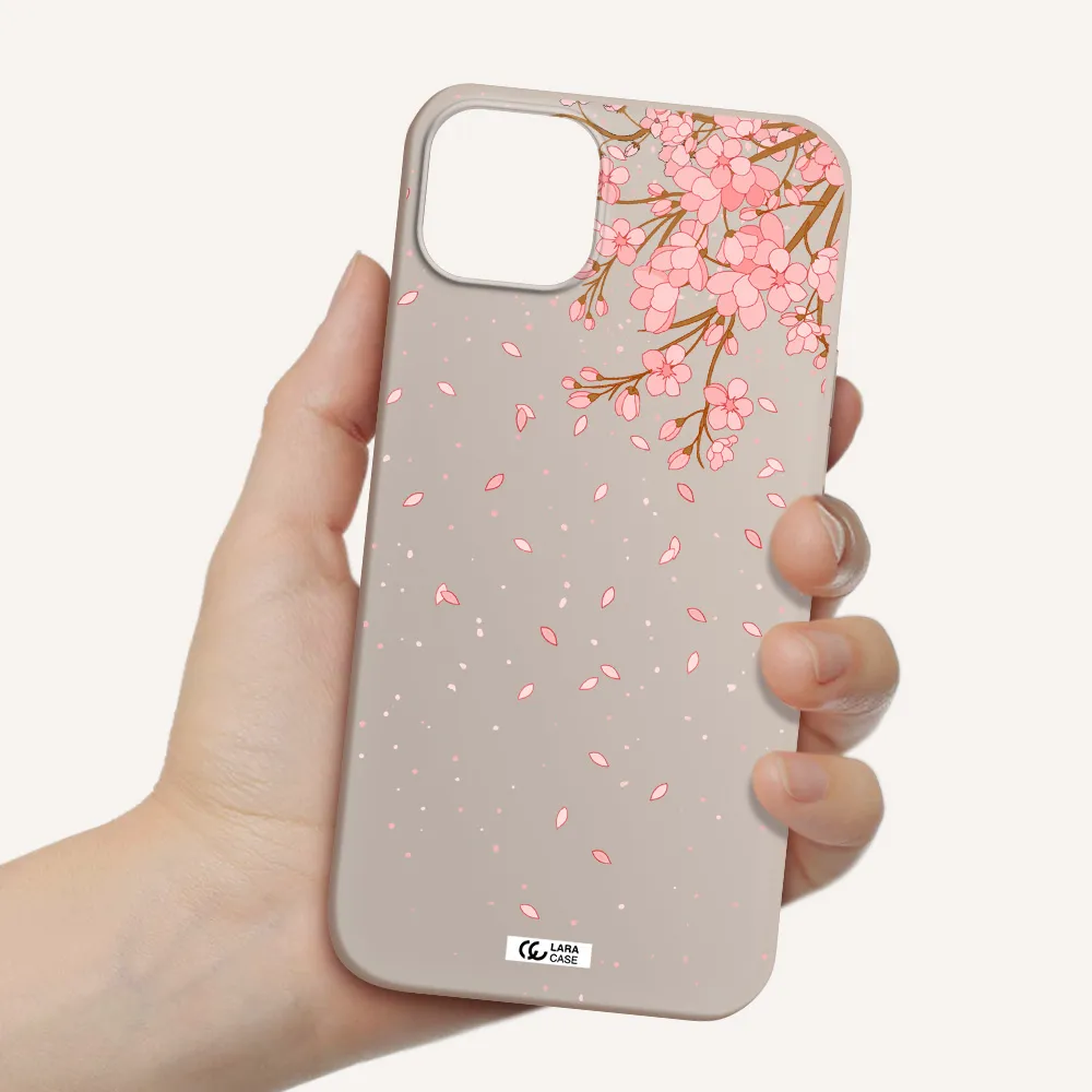 Sakura Fall Apple iPhone 14 plus Silicone Stone Case