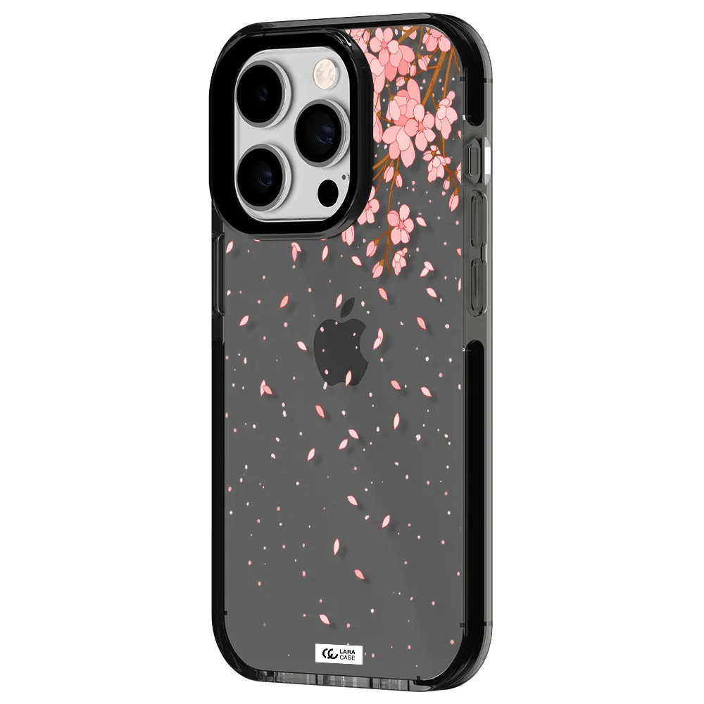Sakura Fall Apple iPhone 14 pro impact Smoke Black Case