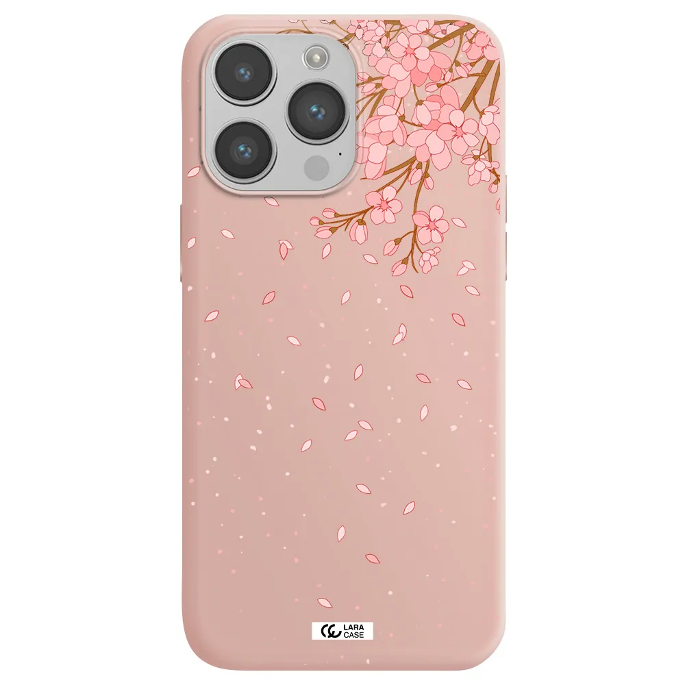 Sakura Fall Apple iPhone 14 pro max Silicone pastel pink Case